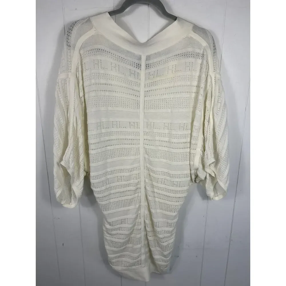 Herve Leger Marian Knit Designer Resortwear Swim Cover Up in Alabaster Size XS/S